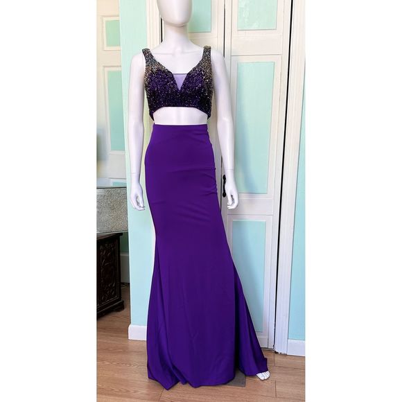 jolene formal glitter velvet dress Windsor Lilian Formal Glitter Velvet Strappy Back Long Dress